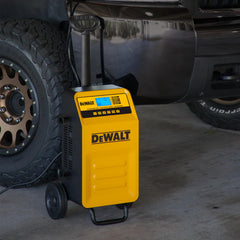 DeWalt telescoping handle and wheels for easy movement and transport