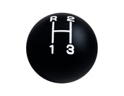 DEWHEL black shift knob front view showing three-speed pattern and vintage look