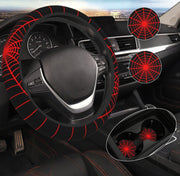 DHUENIOPE front view steering wheel cover showing bold design and stylish upgrade