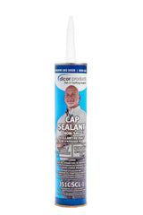 Dicor front view of clear cap sealant cartridge showing label and size benefit