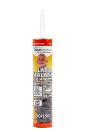 Dicor tube front view showing dove white sealant and clear labeling for easy identification