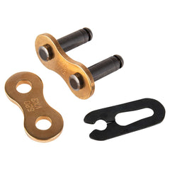 DID 520VX3 front view showing gold finish and clip master link benefits