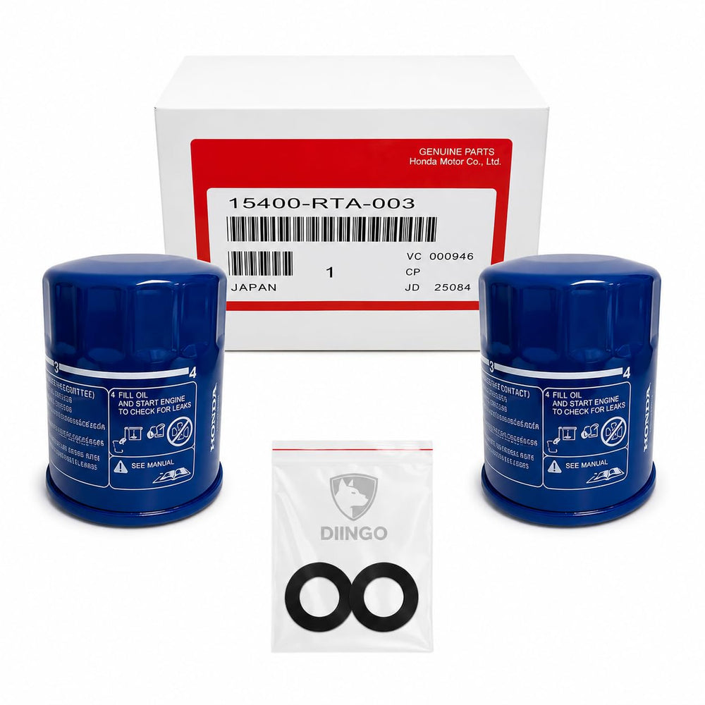 DIINGO front view of oil filter and gasket showing fit and reliable sealing