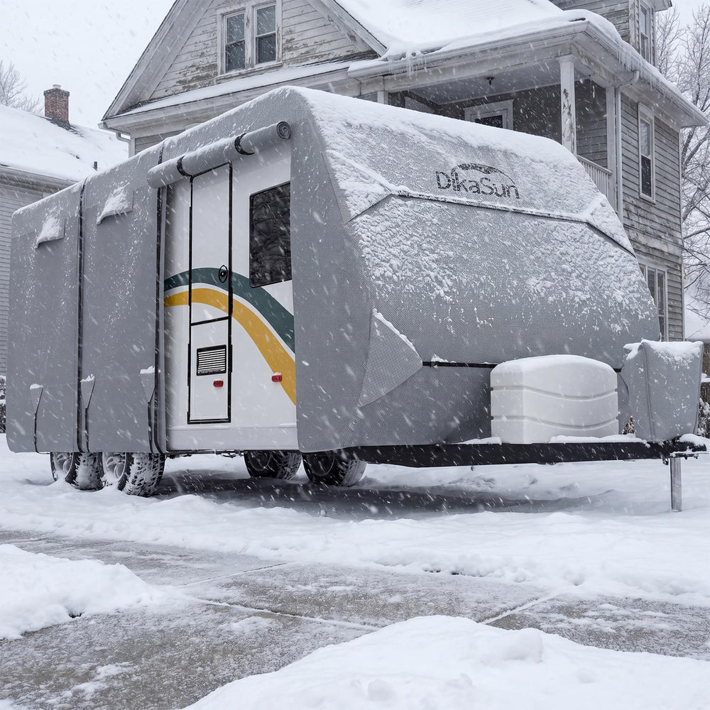 DikaSun front view showing full trailer protection and easy fit