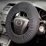 Disklok black cover front view protects wheel finish