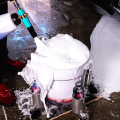 diy detail rich suds in wash bucket showing lubricity and dirt suspension