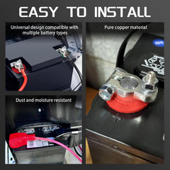 DLronwey red and black waterproof covers visible with polarity labels for safe installation