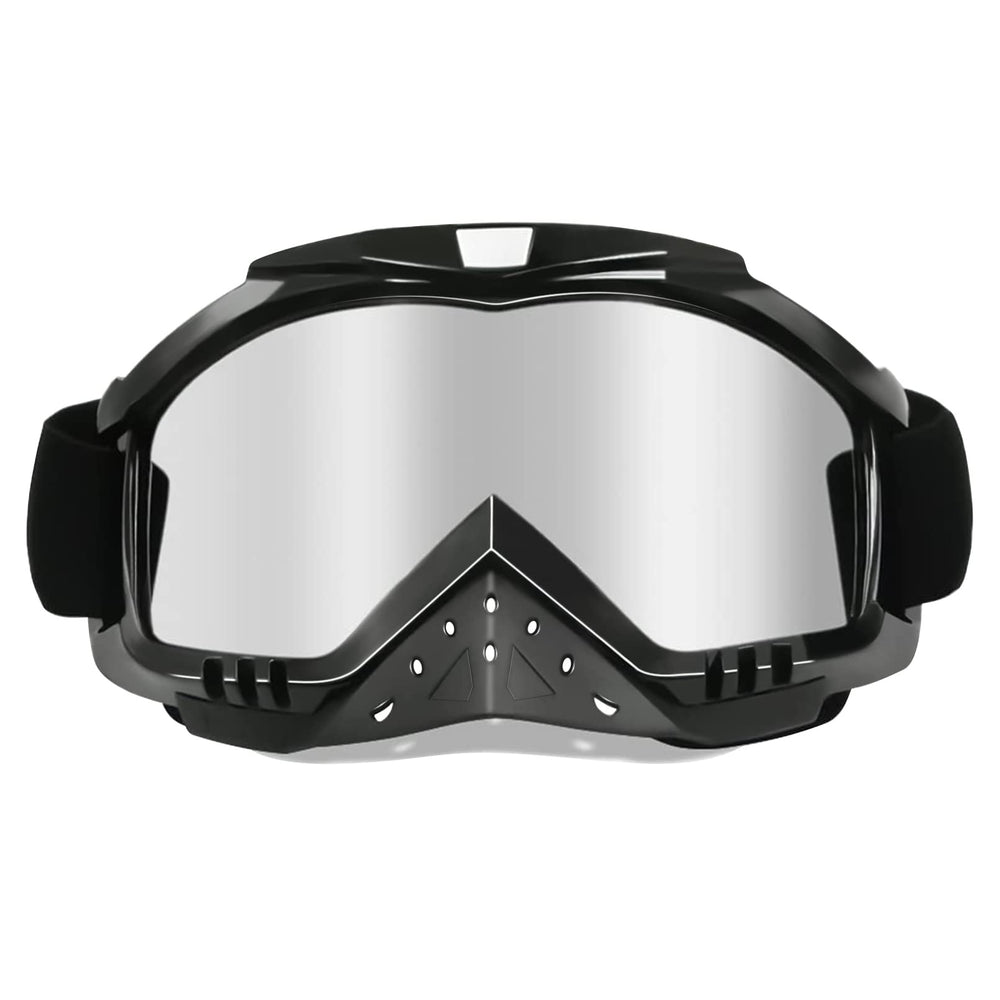 Dmeixs front view silver goggles showing full-face coverage and clarity