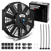 DNA MOTORING front view of 12 inch fan showing compact cooling performance