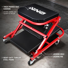 DNA MOTORING detail of six 2-inch polyurethane casters for smooth floor movement