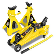 DNA MOTORING floor jack front view showing lifting saddle and benefit of stable lift