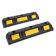 DNA MOTORING front view of two parking stoppers shows durable protection