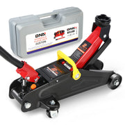 DNA Motoring front view showing compact jack and benefits of portability
