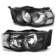 DNA MOTORING front view pair headlights showing black housing benefit visibility