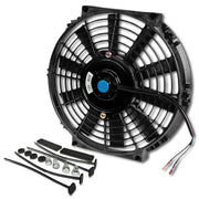 DNA MOTORING front view of 10-inch slim fan showing compact profile and airflow benefit