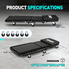 DNA Motoring six swivel casters detail for smooth shop mobility