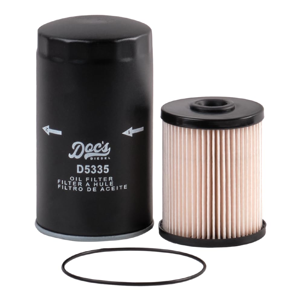 Doc's Diesel front packaging showing both fuel and oil filters for quick maintenance