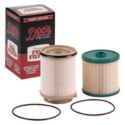 Doc's Diesel front packaging showing both fuel water separator elements and quick identification benefit