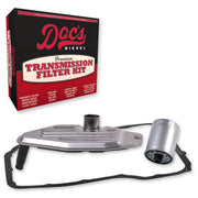 Doc's Diesel front pan and filter showing direct-fit replacement and improved service convenience