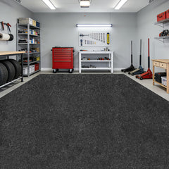 DOLZO full mat laid out covering a garage floor for protection