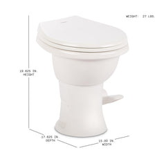 Dometic dual-action foot pedal allowing water add or full flush control