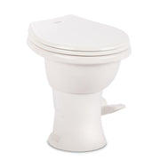 Dometic front view porcelain bowl showing durable surface and easy cleaning