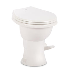 Dometic front view porcelain bowl showing durable surface and easy cleaning