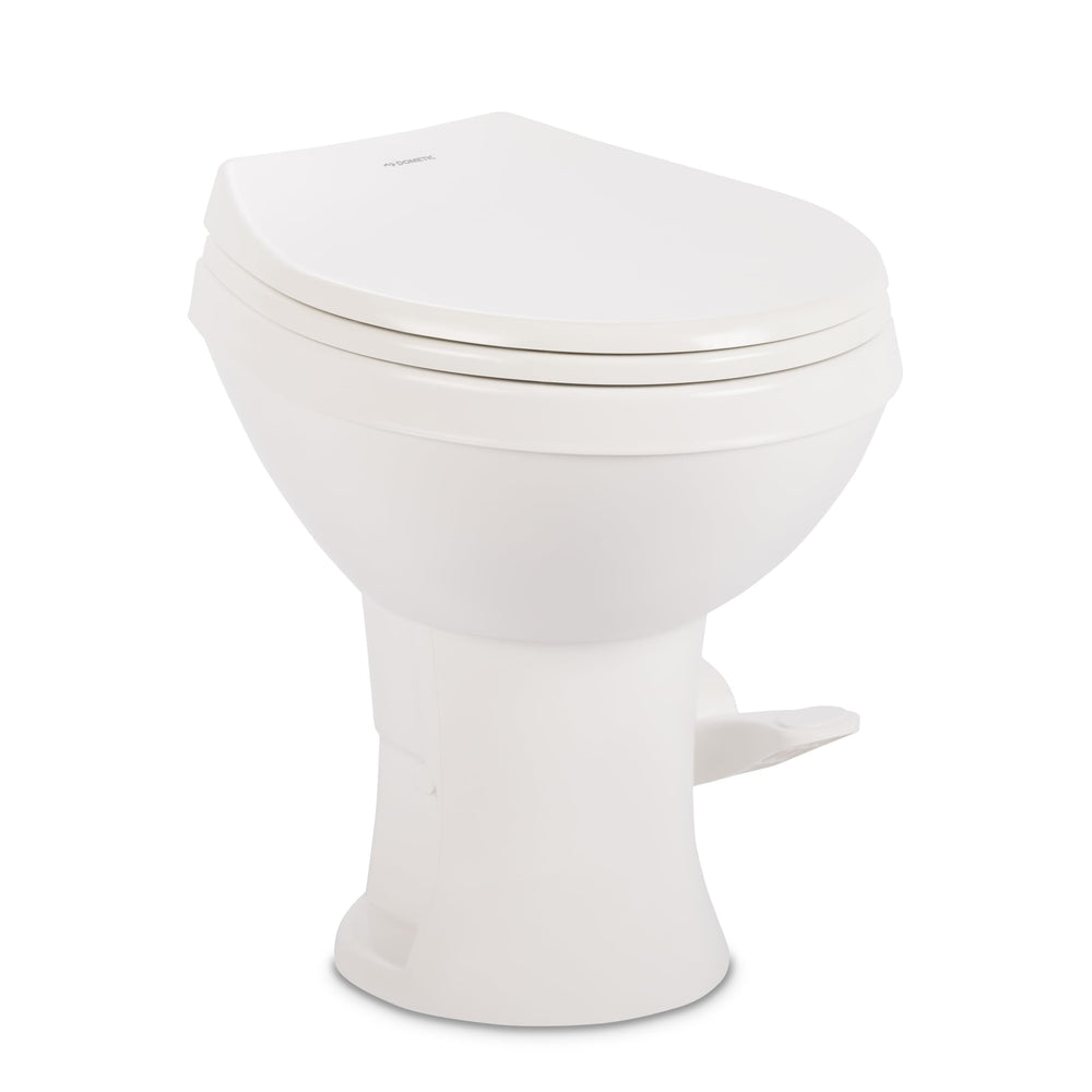Dometic Model 400 front profile showing round bowl and lightweight benefits