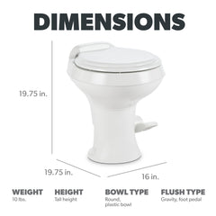 Dometic bowl close-up highlighting triple-jet rinse for complete cleaning action