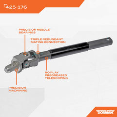 Dorman close-up of shaft splines highlighting precise machining benefit