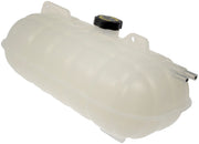 Dorman coolant reservoir front view showing tank profile and correct fit benefits
