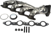 Dorman front view exhaust manifold showing mounting points and improved durability
