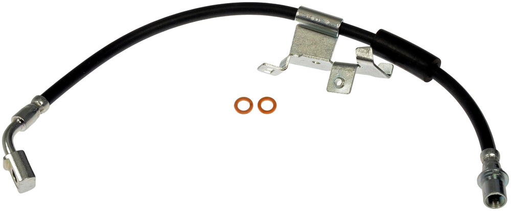 Dorman front driver side hose packaged showing brand and ready-to-install benefit
