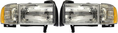 Dorman front headlight assembly frontal view showing exact fit and restored appearance