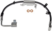 Dorman front passenger side hose front view showing Dorman fit and proper orientation