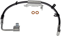 Dorman front passenger side hose front view showing Dorman fit and proper orientation