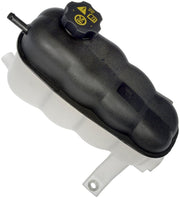 Dorman front view coolant reservoir and cap showing direct-fit advantage
