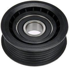 Dorman idler pulley front view showing mounting and pulley face for correct fit