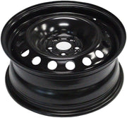 Dorman front view wheel showing 16x6.5 dimensions and durable finish benefit
