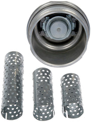 Dorman oil filter cap installed on housing demonstrating secure fit and easy service