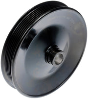 Dorman power steering pulley front view showing mounting pattern and fit