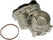 Dorman throttle body front view showing mounting points and fit benefits