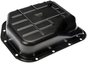 Dorman transmission oil pan front view showing gasket fit and full kit convenience