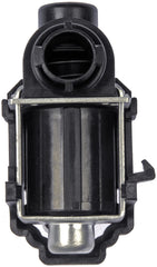 Dorman vent solenoid connector close-up illustrating plug-and-play benefit