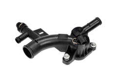 Dorman front view of water outlet showing mounting points and benefit of precise fit
