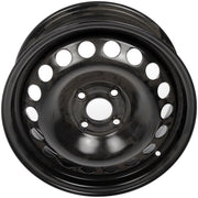 Dorman front view steel wheel showing full profile and correct fitment benefit