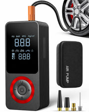 dormzie front view of pump and case showing compact portability and quick inflation