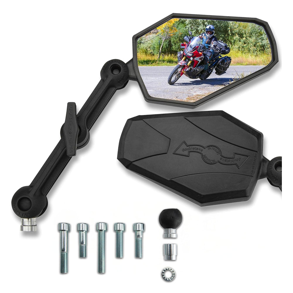 Doubletake Mirror front packaging showing Adventure 6 kit and clear benefit