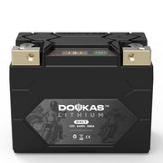 DOUKAS front view of battery showing compact design and quick-identify benefit