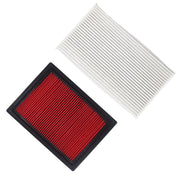 DOVOSO front view of engine and cabin filter set showing complete kit and benefits